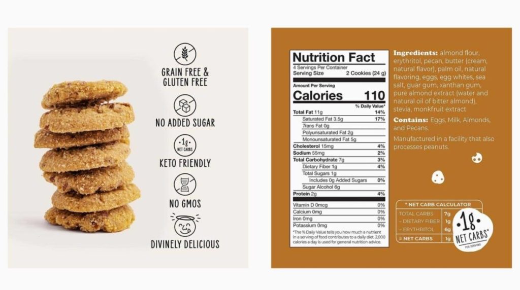 keto cookies nutrition facts